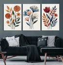 Watercolor Botanical Canvas Wall Art Set, Navy Terracotta by MyGreatCanvas | Canvas Wall Art Prints | Photo Prints & Wall Decor