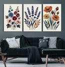 Watercolor Botanical Canvas Wall Art Set, Navy Terracotta by MyGreatCanvas | Canvas Wall Art Prints | Photo Prints & Wall Decor