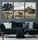 Texas Longhorn Canvas Wall Art, Rustic Farm Barn Bluebonnet by MyGreatCanvas | Canvas Wall Art Prints | Photo Prints & Wall Decor