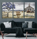 Texas Longhorn Canvas Wall Art, Rustic Farm Barn Bluebonnet by MyGreatCanvas | Canvas Wall Art Prints | Photo Prints & Wall Decor