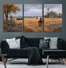 Texas Longhorn Canvas Wall Art, Rustic Farm Barn Bluebonnet by MyGreatCanvas | Canvas Wall Art Prints | Photo Prints & Wall Decor
