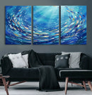 School of Fish Canvas Print | Blue Ocean Underwater Wall Art by MyGreatCanvas | Canvas Wall Art Prints | Photo Prints & Wall Decor
