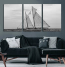 Vintage Sailboat Wall Art Canvas Print, Black and White by MyGreatCanvas | Canvas Wall Art Prints | Photo Prints & Wall Decor