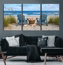 Large Beach Canvas Wall Art Coastal Adirondack Chairs Ocean by MyGreatCanvas | Canvas Wall Art Prints | Photo Prints & Wall Decor