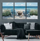 Beach Canvas Wall Art Coastal Adirondack Chairs Ocean by MyGreatCanvas | Canvas Wall Art Prints | Photo Prints & Wall Decor