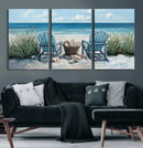 Beach Canvas Wall Art Coastal Adirondack Chairs Ocean by MyGreatCanvas | Canvas Wall Art Prints | Photo Prints & Wall Decor
