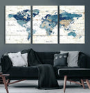Watercolor World Map Canvas Wall Art Print – Abstract by MyGreatCanvas | Canvas Wall Art Prints | Photo Prints & Wall Decor
