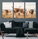 Texas Longhorn Canvas Wall Art, Rustic Farm Animal Photography Print, Farmhouse Country Decor, Western Ranch Art by MyGreatCanvas | Canvas Wall Art Prints | Photo Prints & Wall Decor