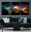 World Map and Global Flight Routes Map Canvas Wall Art, Worldwide Aviation Network Print, International Air Travel Wall Decor by MyGreatCanvas | Canvas Wall Art Prints | Photo Prints & Wall Decor