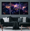 Global Flight Routes Map Canvas Wall Art, Worldwide Aviation Network Print, International Air Travel Wall Decor by MyGreatCanvas | Canvas Wall Art Prints | Photo Prints & Wall Decor