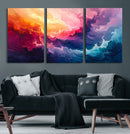 Colorful Abstract Canvas Wall Art Print, Vibrant Popup Color Art Print