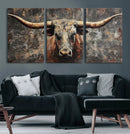 Texas Longhorn Skull Canvas Wall Art Rustic Western Decor Print by MyGreatCanvas | Canvas Wall Art Prints | Photo Prints & Wall Decor