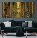 Gustav Klimt Style Forest Canvas Wall Art, Golden Forest Path Floral Art Nouveau Print, Enchanted Woodland Decor by MyGreatCanvas | Canvas Wall Art Prints | Photo Prints & Wall Decor
