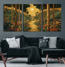 Gustav Klimt Style Forest Canvas Wall Art, Golden Forest Path Floral Art Nouveau Print, Enchanted Woodland Decor by MyGreatCanvas | Canvas Wall Art Prints | Photo Prints & Wall Decor