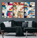 Blue Teal Abstract Canvas Wall Art, Modern Textured Painting Print, Navy Orange White Contemporary Art, Neutral Living Room Decor, Office Art by MyGreatCanvas | Canvas Wall Art Prints | Photo Prints & Wall Decor