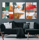 Blue Teal Abstract Canvas Wall Art, Modern Textured Painting Print, Navy Orange White Contemporary Art, Neutral Living Room Decor, Office Art by MyGreatCanvas | Canvas Wall Art Prints | Photo Prints & Wall Decor