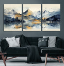 Lake Abstract Mountain Wall Art Canvas Print
