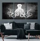 Black White Octopus Wall Art Canvas Print by MyGreatCanvas | Canvas Wall Art Prints | Photo Prints & Wall Decor