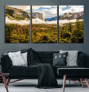 Half Dome Yosemite Canvas Wall Art – Majestic Triptych