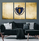 Massachusetts Flag Wall Art Canvas Print