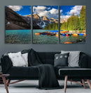 Moraine Lake 3-Panel Wall Art, Majestic Mountain and Lake by MyGreatCanvas | Canvas Wall Art Prints | Photo Prints & Wall Decor