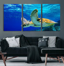 Sea Turtle Wall Art Canvas Print, Sea life in the Ocean Wall