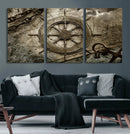 Wooden Ship Wheel Canvas Print, Multi Panel Canvas Wall Art