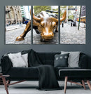 Charging Bull Wall Art Canvas Print