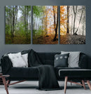 Four Seasons Wall Art Forest Canvas Print – Triptych