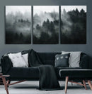 Foggy Forest Wall Art Canvas Print | 3 Panel Large Misty by MyGreatCanvas | Canvas Wall Art Prints | Photo Prints & Wall Decor
