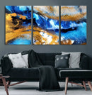 Blue Orange Marble Fluid Effect Canvas Wall Art Print by MyGreatCanvas | Canvas Wall Art Prints | Photo Prints & Wall Decor