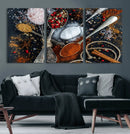 Spices and Seasonings Canvas Wall Art – Colorful Triptych by MyGreatCanvas | Canvas Wall Art Prints | Photo Prints & Wall Decor