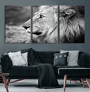 African Lion Wall Art Canvas Print – Majestic Wildlife