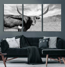 Cattle Wall Art Longhorn Cow Canvas Print