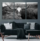 Western Home Wall Art Canvas Print, Framed Texas Longhorn by MyGreatCanvas | Canvas Wall Art Prints | Photo Prints & Wall Decor