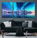 Northern Lights above Mountain Wall Art, Northern Lights