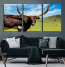 Longhorn and Cow Wall Art, Country Cow Wall Decor Canvas by MyGreatCanvas | Canvas Wall Art Prints | Photo Prints & Wall Decor