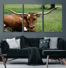 Longhorn Cow Animal Wall Art Canvas Print by MyGreatCanvas | Canvas Wall Art Prints | Photo Prints & Wall Decor