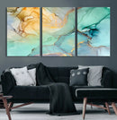 Green Marble Fluid Effect Wall Art Abstract Canvas Wall Art by MyGreatCanvas | Canvas Wall Art Prints | Photo Prints & Wall Decor