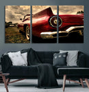 Red Classic Car Wall Art Canvas Print