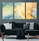 Green and Yellow Marble Fluid Effect Wall Art, Green and