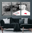 Poker Game Cards Wall Art Canvas, Multi Panel Wall Art