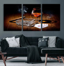 Whiskey Cigar Wall Art Canvas Print Kitchen Wall