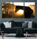 Horse at Sunset Wall Art Animal Canvas Print