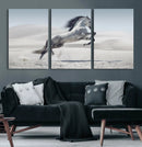 Prancing Horse Desert Large Wall Art Canvas Print – Majestic
