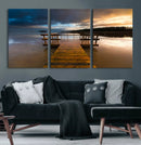 Serene Lake Pier at Sunset Canvas Print | Landscape Canvas
