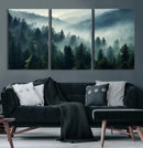 Captivating Misty Forest Wall Art Premium Canvas Print a