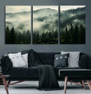 Captivating Misty Forest Wall Art Premium Canvas Print a