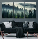 Captivating Misty Forest Wall Art Premium Canvas Print a