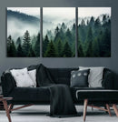 Captivating Misty Forest Wall Art Premium Canvas Print,